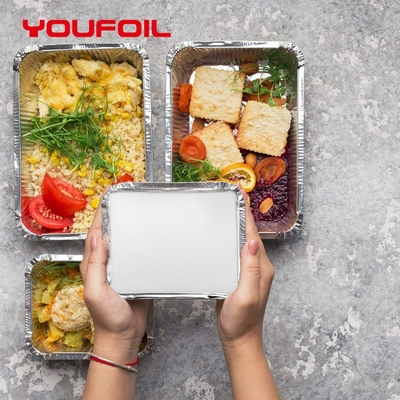 acheter Conteneur jetable rectangulaire de vente chaud 1LB de papier d'aluminium avec le couvercle online manufacture