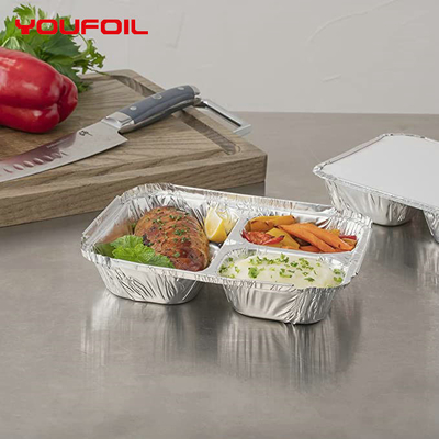 acheter Emportez le plateau jetable de papier d'aluminium de compartiments multiples online manufacture