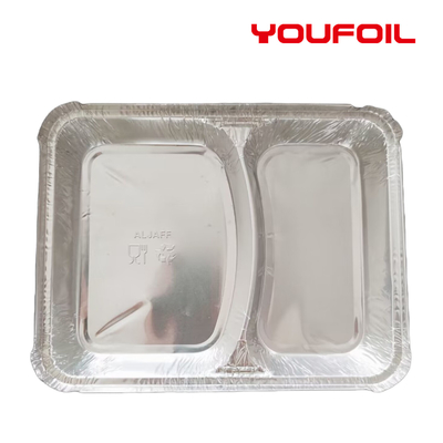 acheter 2 commodes favorables à l'environnement de conteneur rectangulaire jetable de papier d'aluminium de compartiment online manufacture