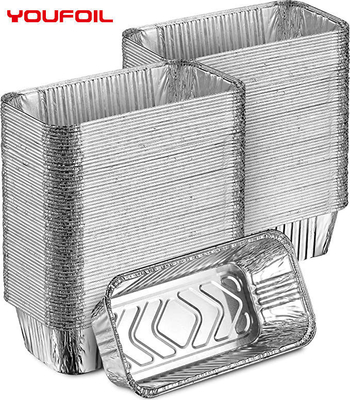 acheter Conteneur de nourriture jetable de papier d'aluminium de conteneur de mur rectangulaire léger de ride online manufacture