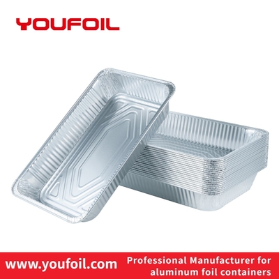 acheter Récipient rectangulaire de nourriture de papier d'aluminium de catégorie comestible de barbecue avec les couvercles clairs online manufacture
