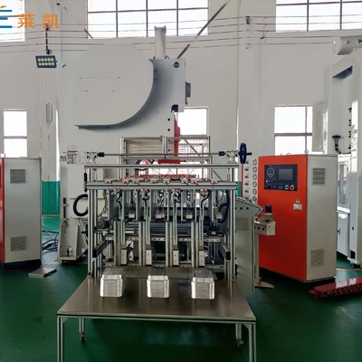 Ligne de production entièrement automatique de conteneurs en feuille d'aluminium à 3 cavités 12000 pièces/heure