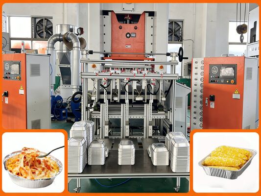 Machine de fabrication de feuilles d'aluminium LK-T80 avec changement de moule rapide hydraulique en 15 minutes, capacité de presse de 80 tonnes et capacité de fonctionnement 24 heures